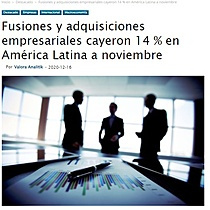 Fusiones y adquisiciones empresariales cayeron 14 % en Amrica Latina a noviembre